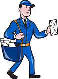 Mailman Postman Delivery Worker Isolated Cartoon