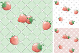 Strawberry seamless patterns