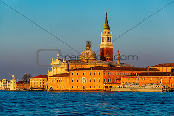 View of San Giorgio Maggiore Church facing Grand Canal in Venice