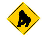 Gorilla warning sign