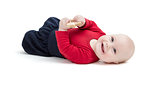 smiling toddler isolated in white background