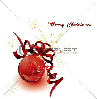 Christmas red ball isolated 