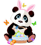 Cute Panda with Easter basket