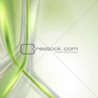 Gray soft abstract background with green element