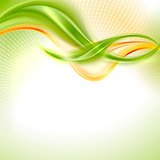 Abstract green and yellow waving background