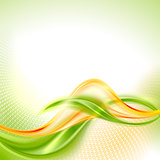 Abstract green and yellow waving background