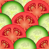 Sliced tomato and cucumber vegetables