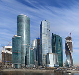 view on new Moscow City buildings