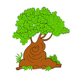 Vector tree illustration art cute tree icon