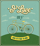 Vintage background with bicycle.