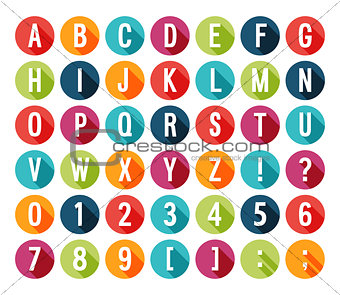 Flat icons alphabet.