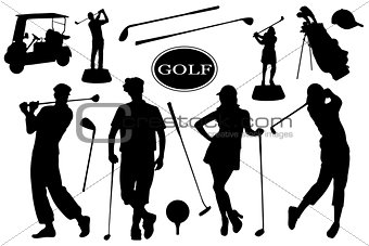 golf silhouettes