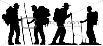 hiker silhouettes