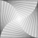 Design monochrome swirl square illusion background