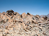 Granite mountain slope in a desert