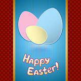 Easter greeting card with paper eggs