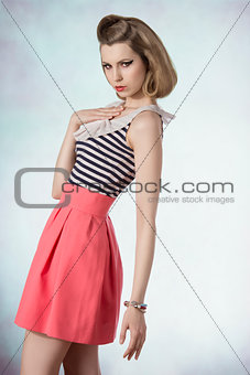 sexy vintage girl in fashion shoot 