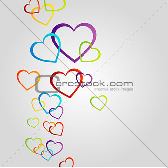 Background with colorful hearts