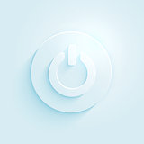 Abstract paper style power button vector icon. Switch off symbol.