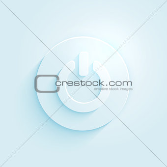 Abstract paper style power button vector icon. Switch off symbol.