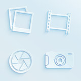 Paper style photography vector icons