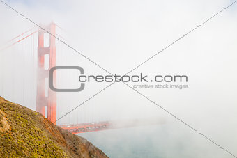 Golden Gate Bridge in the mist