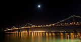 San Francisco Bay bridge in the night