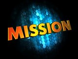 Mission Concept on Digital Background.