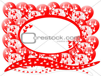 Maple Leaf Balloons Background Oval