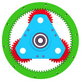 Mechanism of colored gears