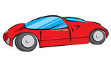 Red Modern Car Vector Illustration