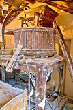Old traditional watermill interior view