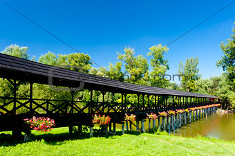 covered wooden bridge, Kolarovo, Slovakia