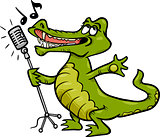 singing crocodile cartoon illustration