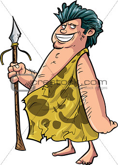 Cartoon caveman with a spear