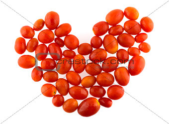 Heart shape from cherry tomatoes
