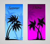Palm silhouettes cards