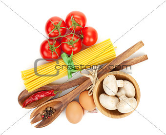 Pasta and ingredients