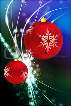 Holiday Ornaments on Abstract Modern Light Background