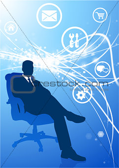 Businessman on Abstract Modern Light Background