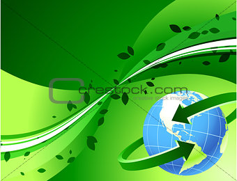 Globe on Green Background