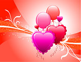 Balloons on Red Background