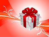 Gift on red Background