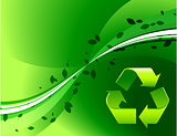 Recycle Symbol on Green Background