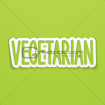Vegetarian hand written lettering calligraphy. Vector