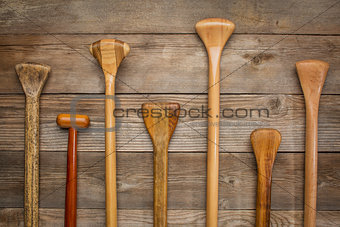 grips of canoe paddles