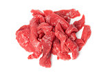 raw red meat isolated on white background