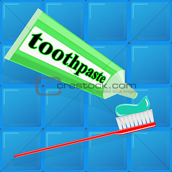 spread toothpaste on the brush