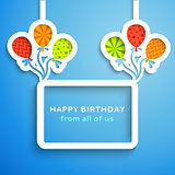 Happy birthday colorful applique background
