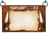 Seafood Menu - Wooden Signboard